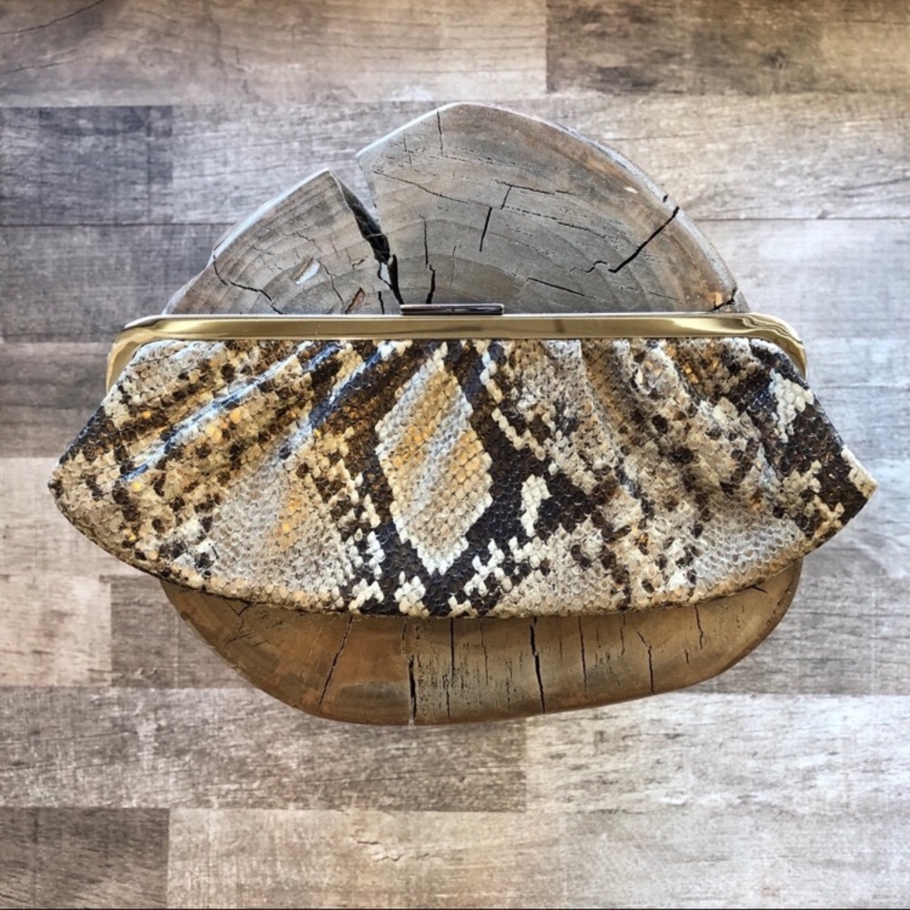 Banana Republic Clutch Snake Embossed